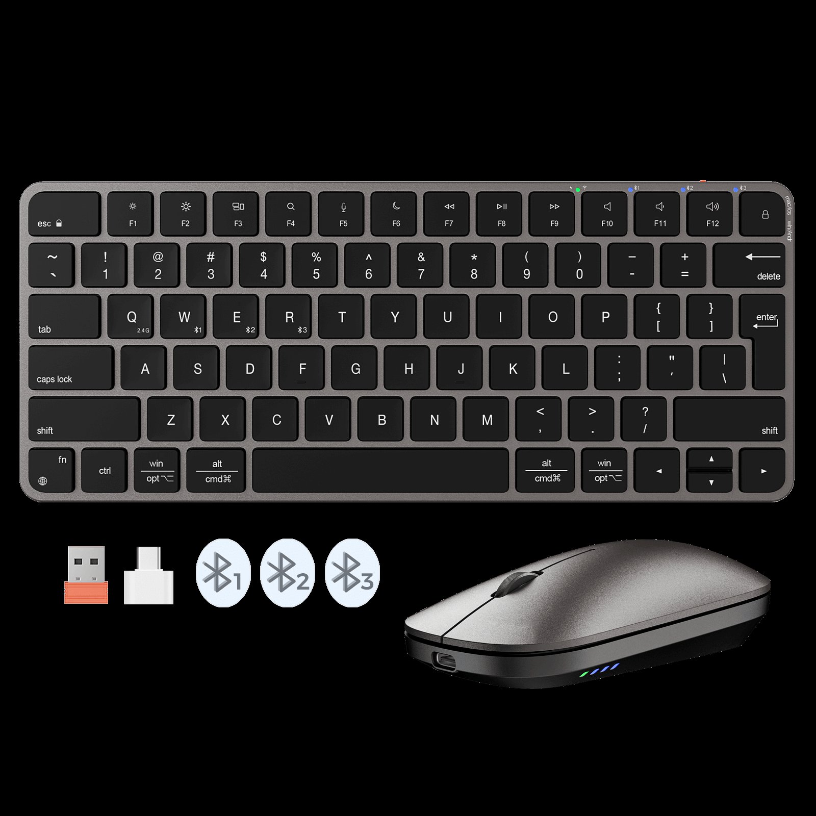 Meetion Mouse and Keyboard Wireless and Bluetooth ikey C210