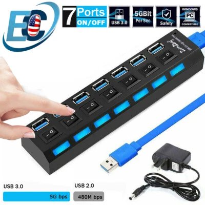USB hub 7 port 3.0 with power cable