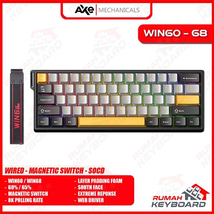 Keyboard Mechanical Aula WIN 68HE Magnetic Switch