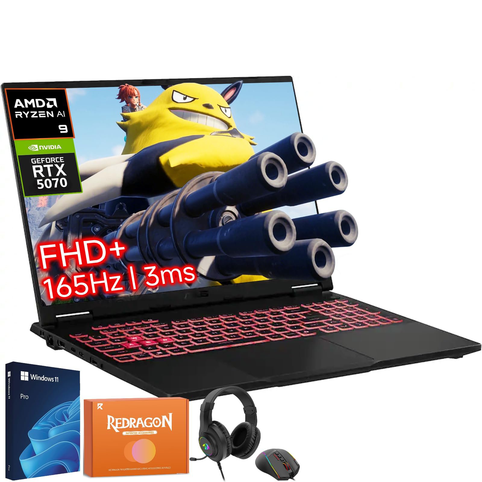 ASUS TUF FA608UP-A16.R95+Copilot / Ryzen AI 9-270 / 32GB-DDR5 / 1TB-SSD / 8GB-RTX5070 / 16-inch IPS WUXGA 165Hz / Win 11 H / Jaegar Gray / RGB Backlit-KB