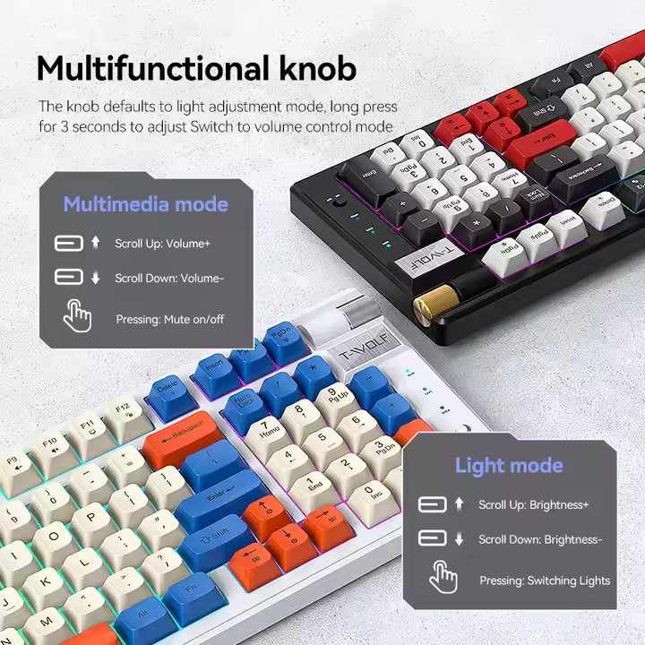 Keyboard T-Wolf T70 RGB Mechanical Bluetooth and Wireless