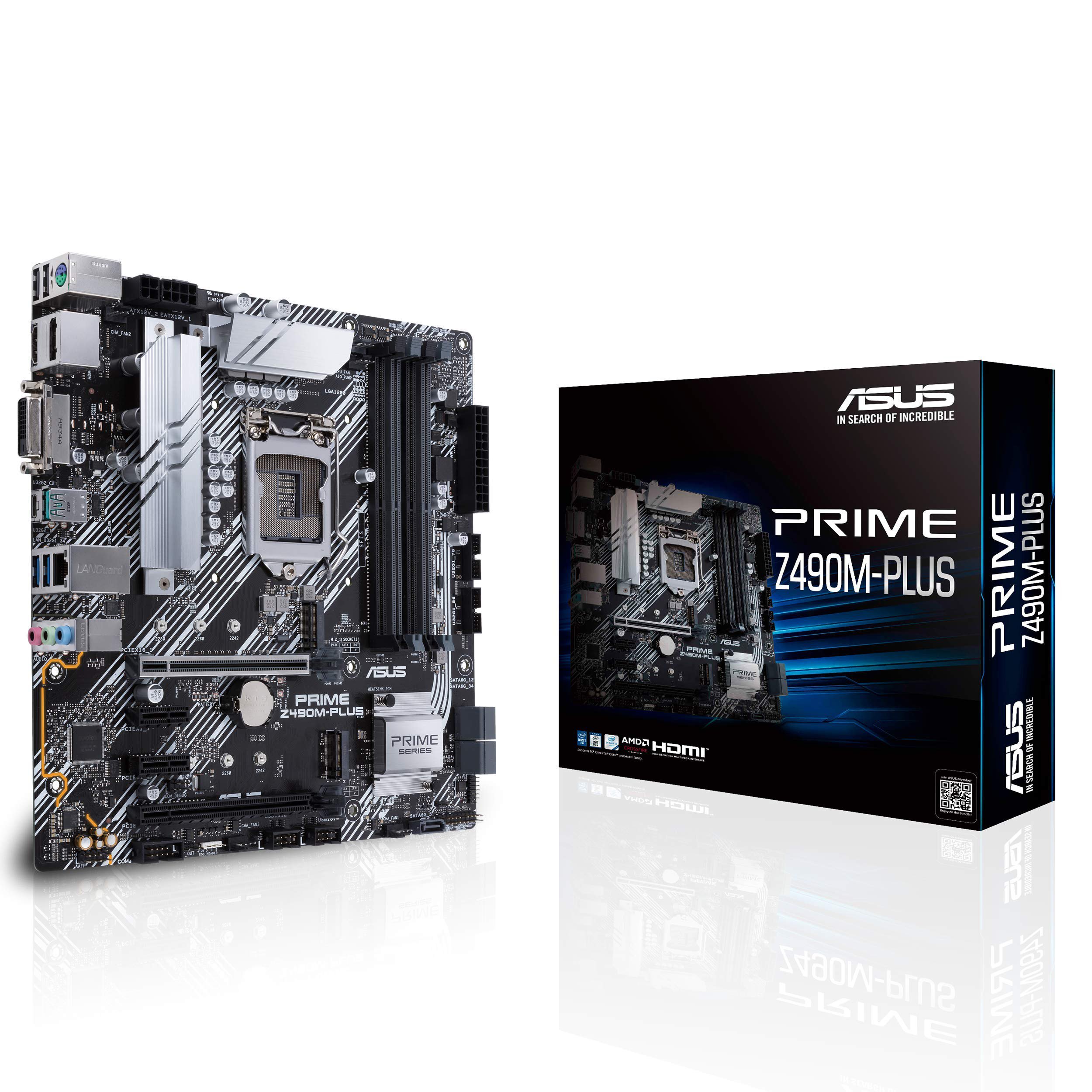 Asus Prime Z490-P LGA 1200 (Intel 10th Gen) ATX Motherboard, Dual M.2, DDR4 4600, 1 Gb Ethernet, Thunderbolt 3 Support, Aura Sync RGB