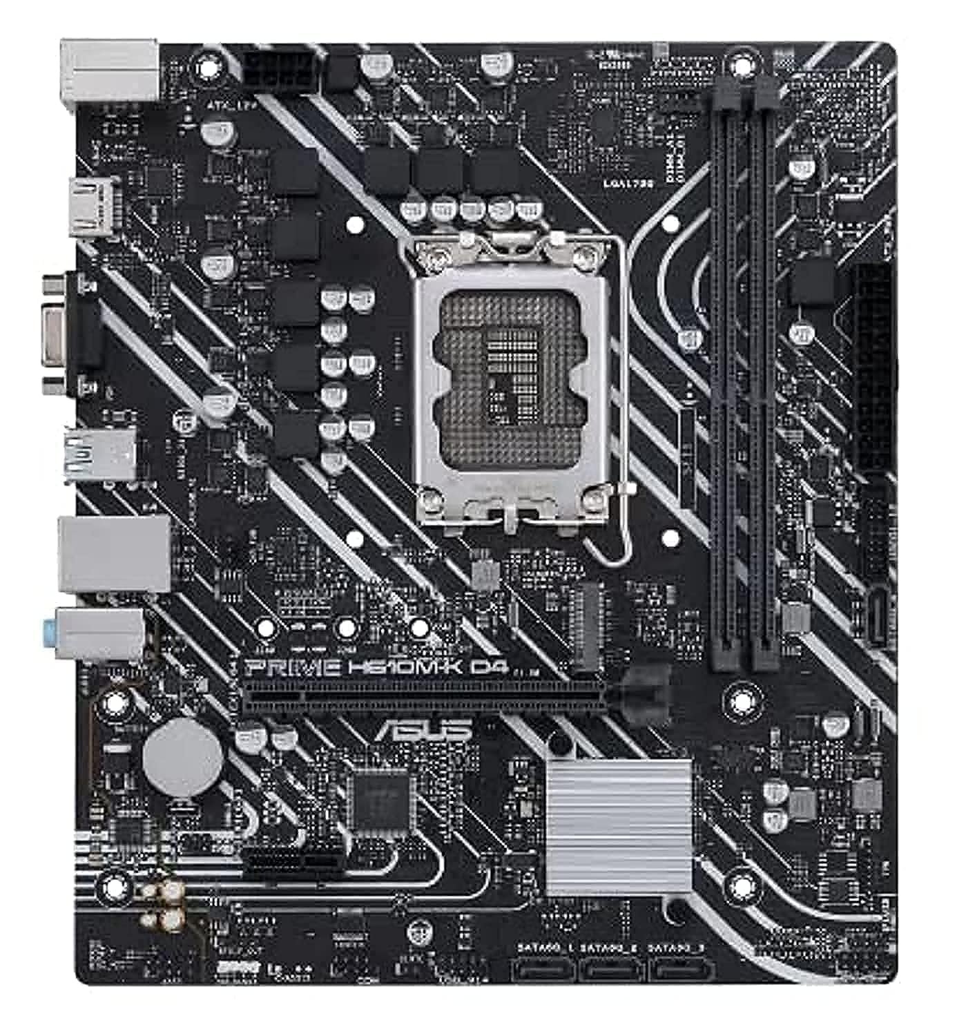 Asus Prime H610M-K D4, Intel H610 (LGA 1700) mic-ATX motherboard with DDR4, PCIe 4.0, M.2 slot, Realtek 1 Gb Ethernet, HDMI, RGB header