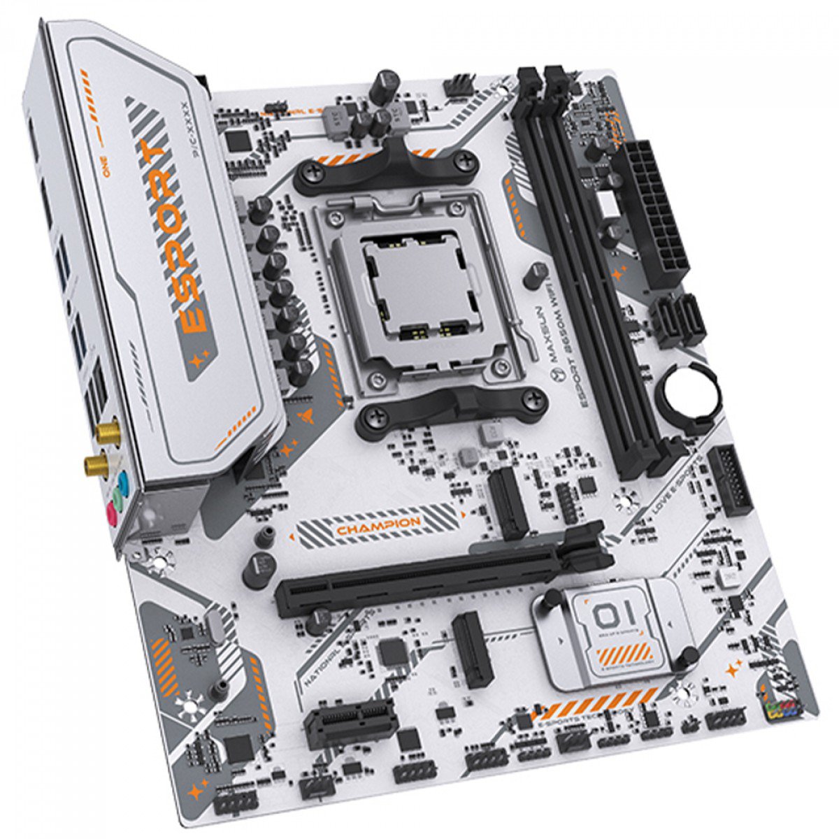 Maxsun eSport B650I WiFi Ice Motherboard, B650 Chipset, AMD AM5, mATX, DDR5 -White