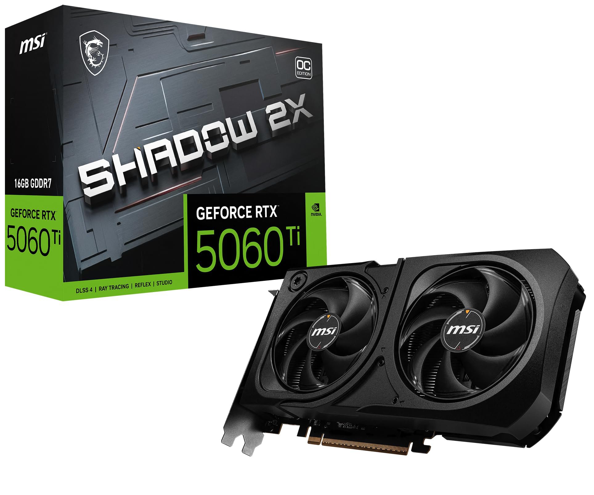 Msi Gaming RTX 5060 Ti 16G Shadow 2X OC 16GB GDDR7 Graphics Card
