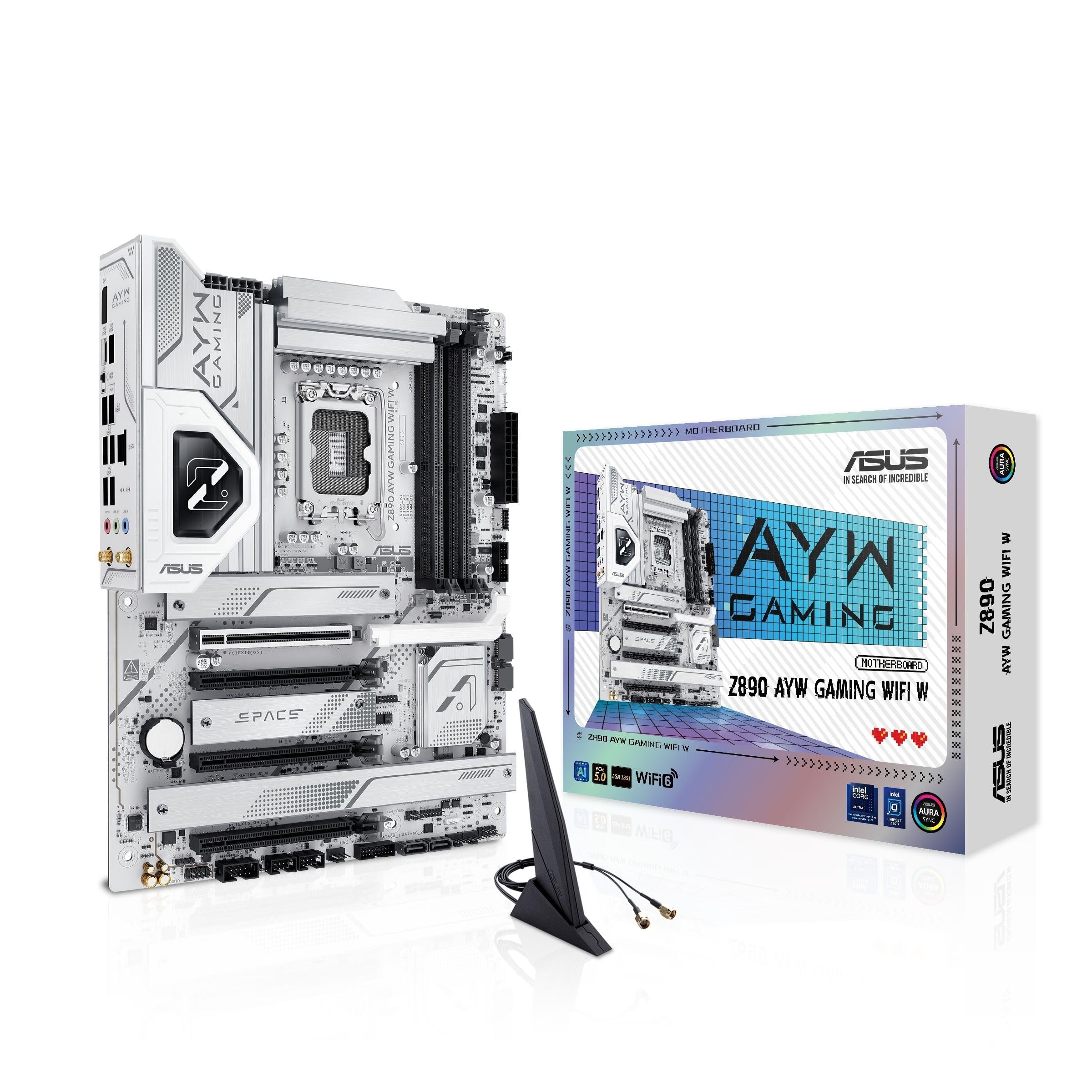 ASUS Z890 AYW Gaming WiFi W ATX Z890 , Intel® Core™ Ultra Series 2 Ready - White