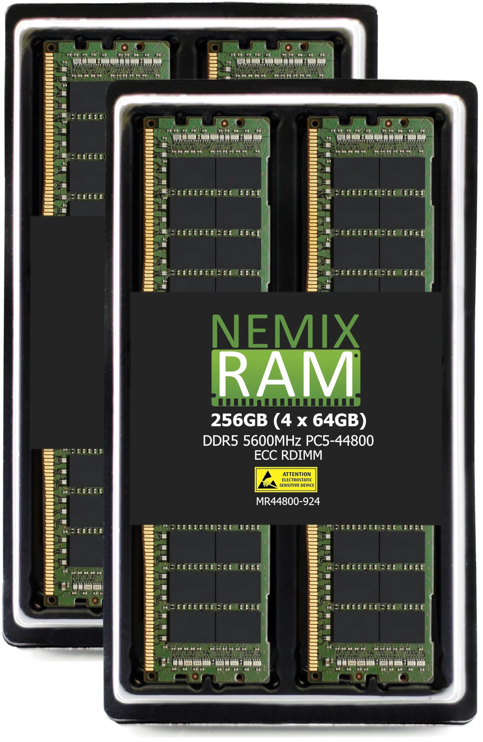 Nemix Ram 256GB DDR5-5600 2Rx4 Cl46 4x64GB ECC RDIMM Registered Server Memory Kit