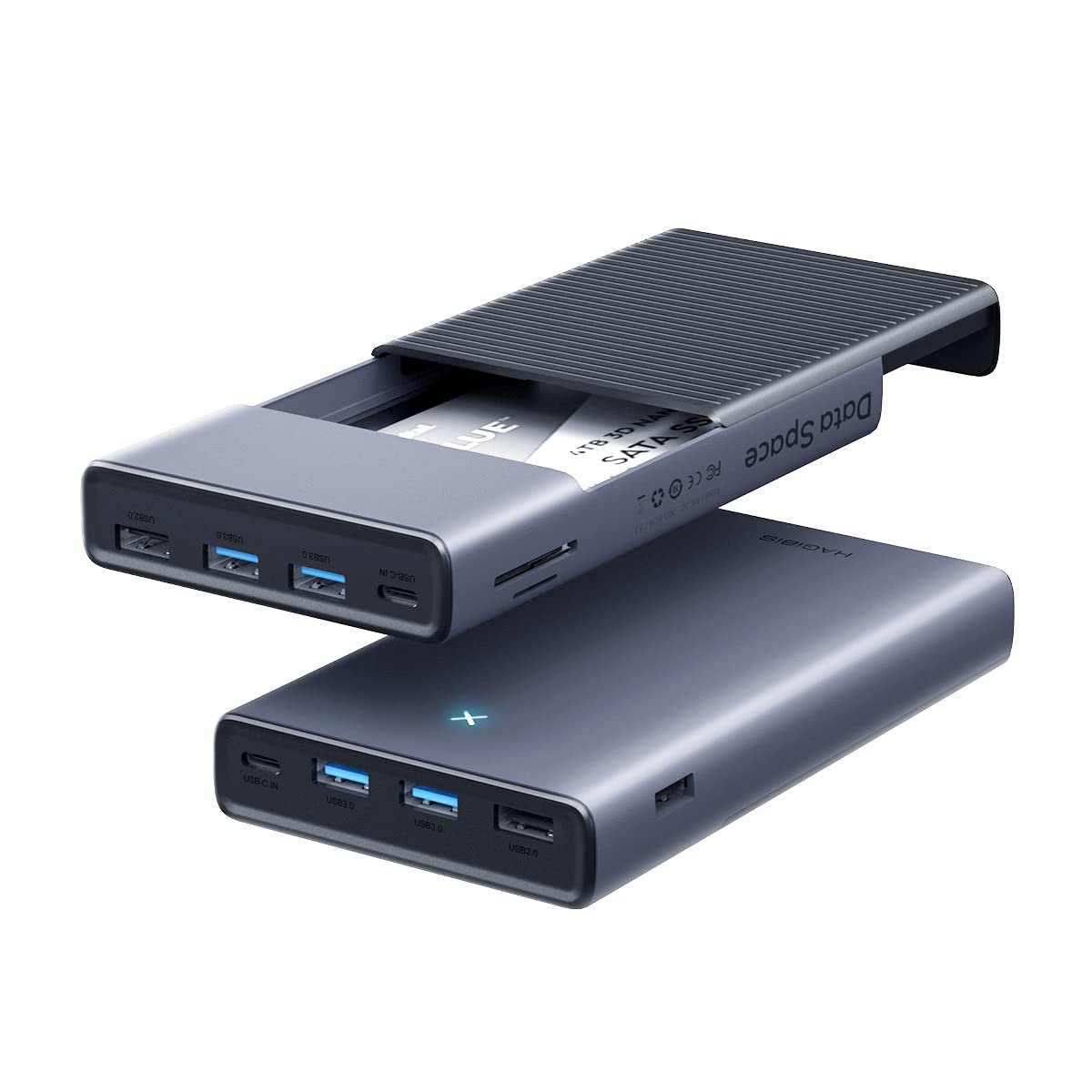 Hagibis USB-C Hub with M.2 SSD Enclosure, 2-in-1 Type-C Docking Station & M.2 NVMe SSD External Hard Drive Enclosure