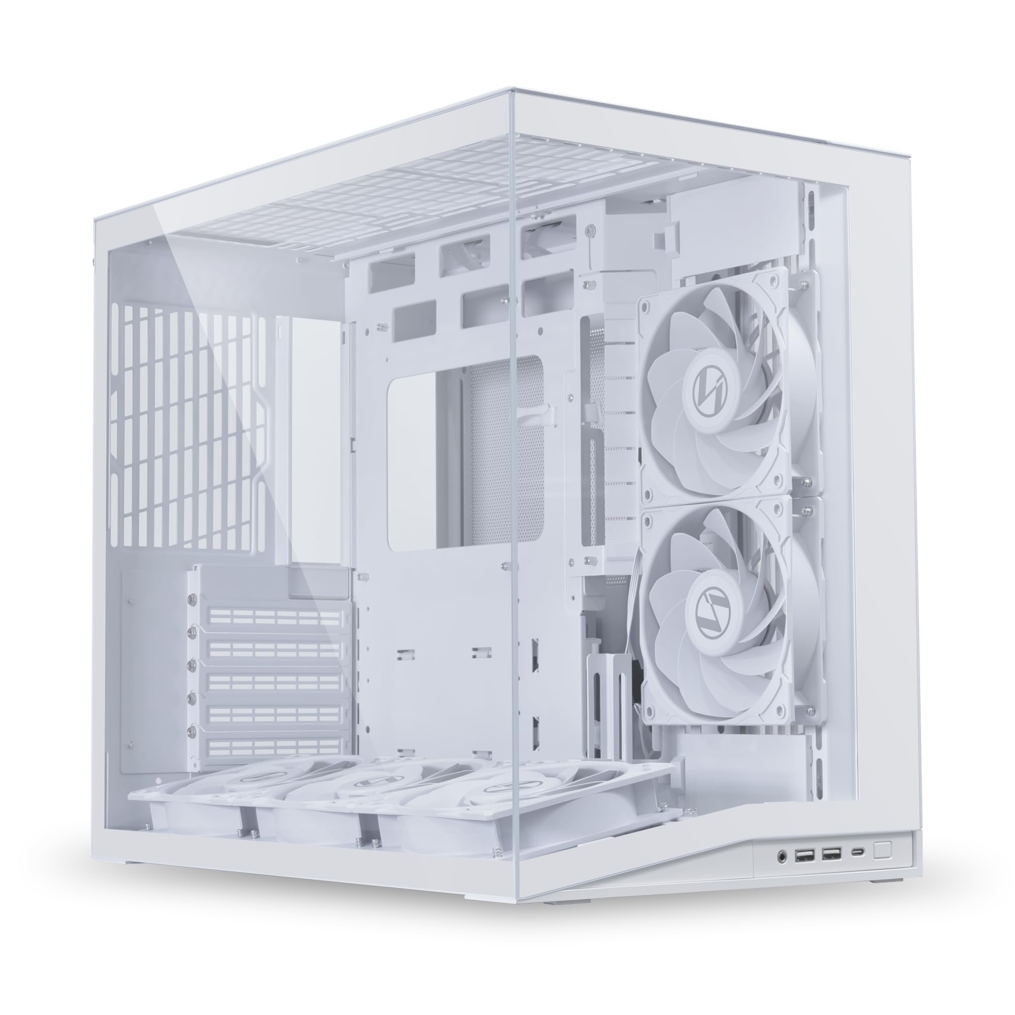 Lian Li O11 VISION COMPACT With 2 top panel options: mesh or tempered glass - White