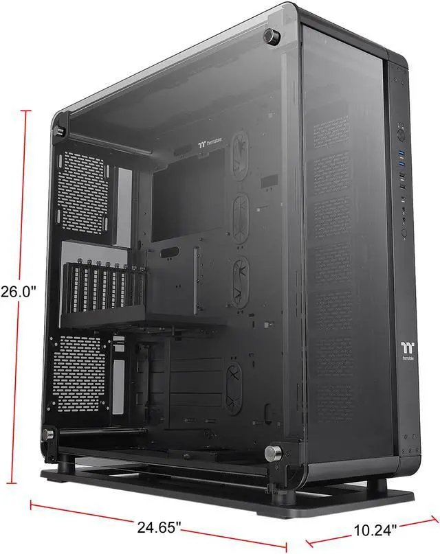 Skyrim S3 Panoramic Sunroof Chassis with No Fan, ATX/M-ATX/ITX, S/360 Radiator, GPU S/400MM Length - Black