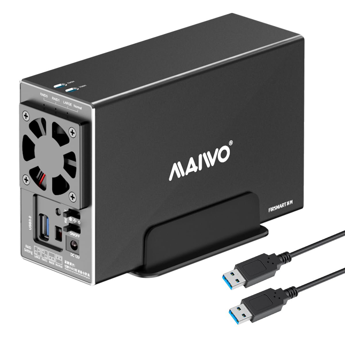 ACASIS External Dual-Drive RAID Enclosure with Cooling Fan for 2.5/3.5" HDD/SSD