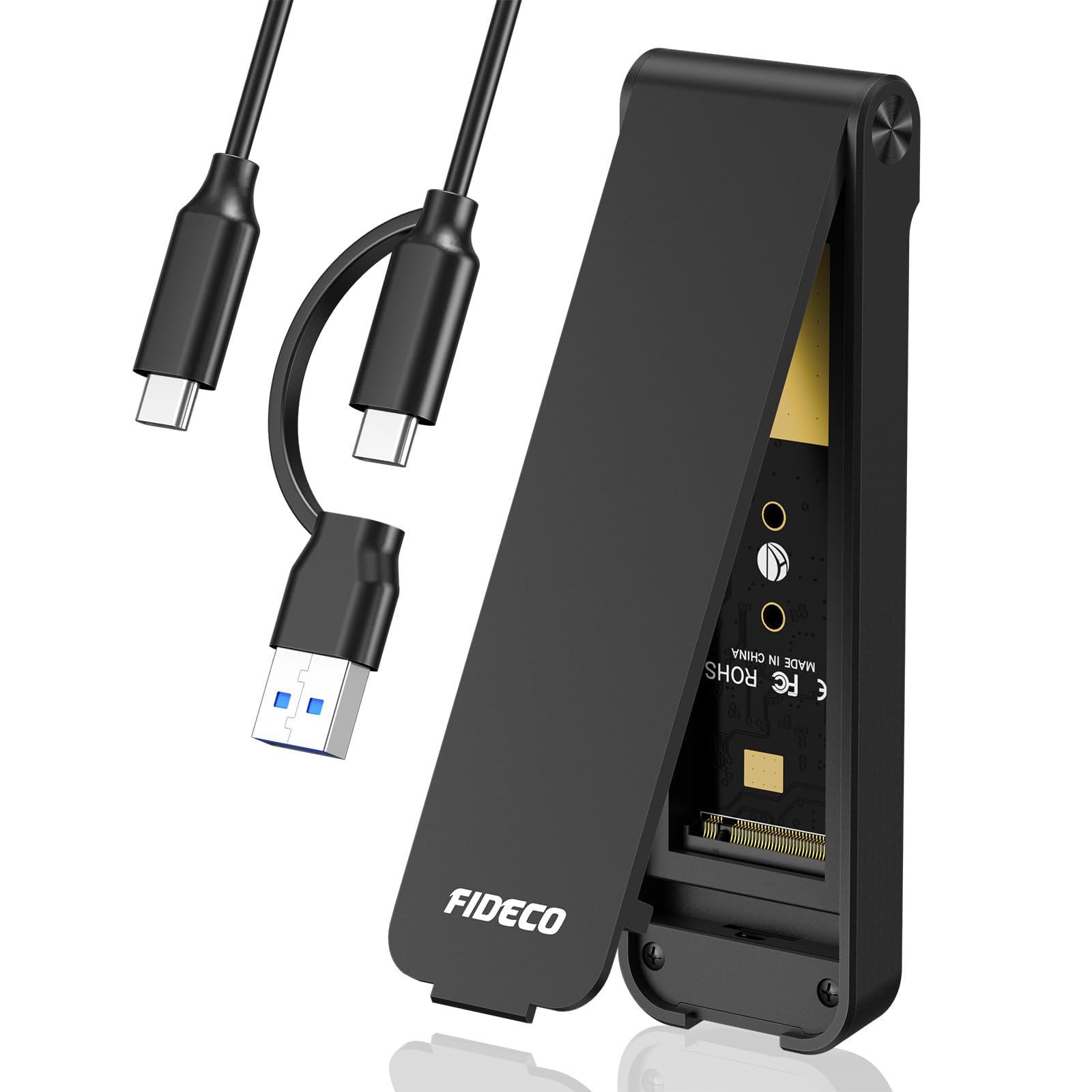 ANYOYO USB 3.2 Gen 2 10Gbps M.2 NVME/SATA SSD Enclosure with M-Key or M+B Key