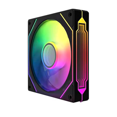 TZMRIT Prism 4 Pro RGB Fan, 120 mm, PC Case Fan, 120 mm ARGB Fan, 5 V 3PIN Motherboard Synchronisable 4-Pin Mirror PWM Fan - Black