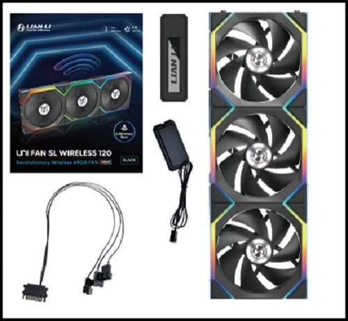 Lian Li O11D XL ROG Certified Full Tower (Black) + Lian Li UNI Fan SL120 V2 RGB Black 2*Triple Pack with Controller (Black)