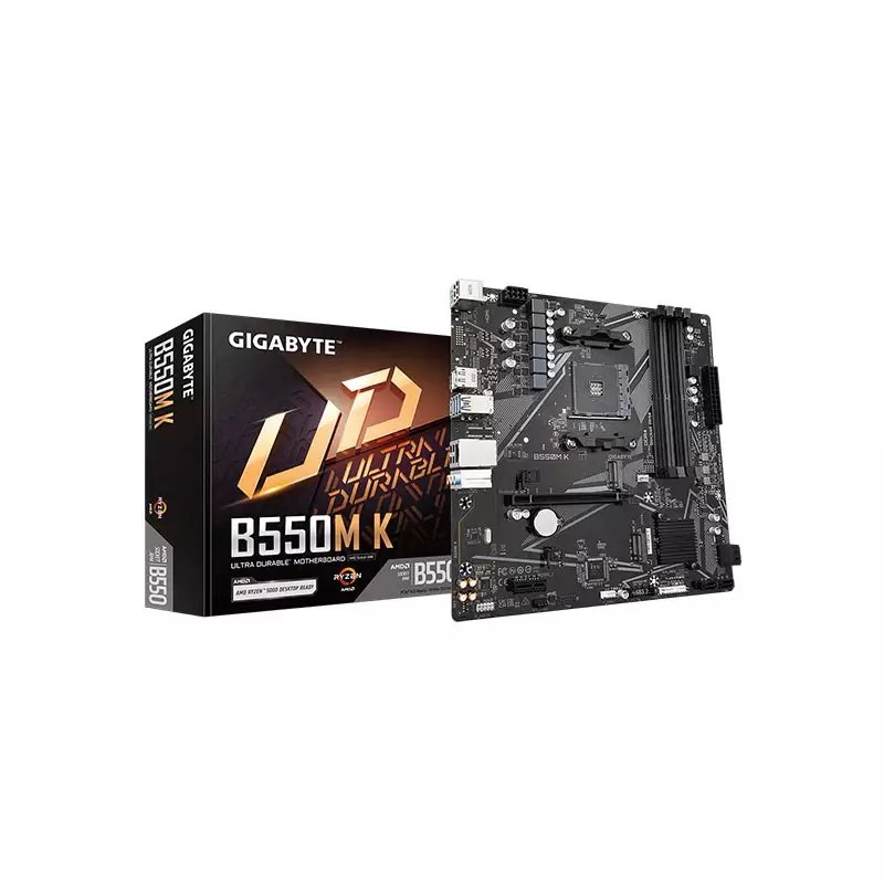 Gigabyte B550M K, DDR4, AM4 AMD B550 Ultra Durable Micro-ATX Motherboard