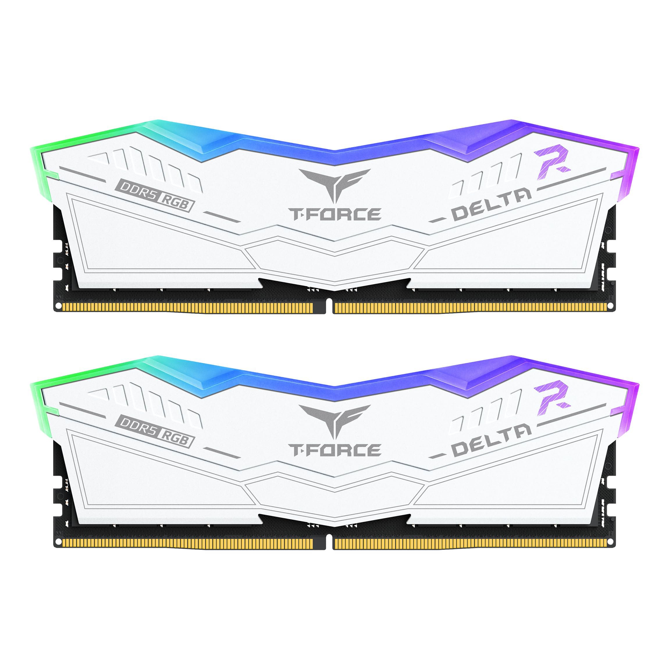 TeamGroup T-Force Delta RGB DDR5 32GB (2x16GB) 6000Mhz Intel XMP 3.0 | AMD Expo CL 38 - White