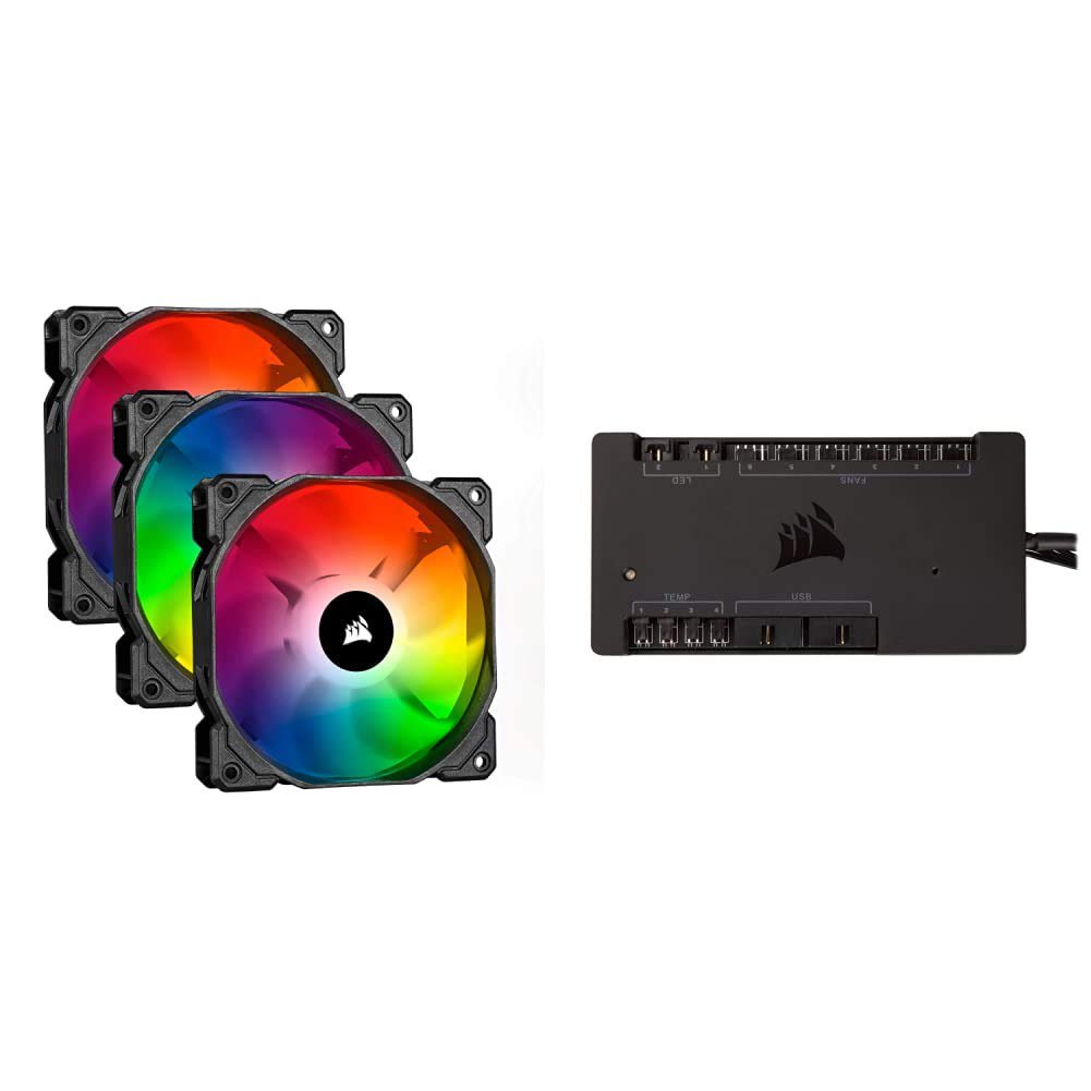 Corsair iCUE SP120 RGB Pro Performance 120mm Triple Fan Kit with Lighting Node Core