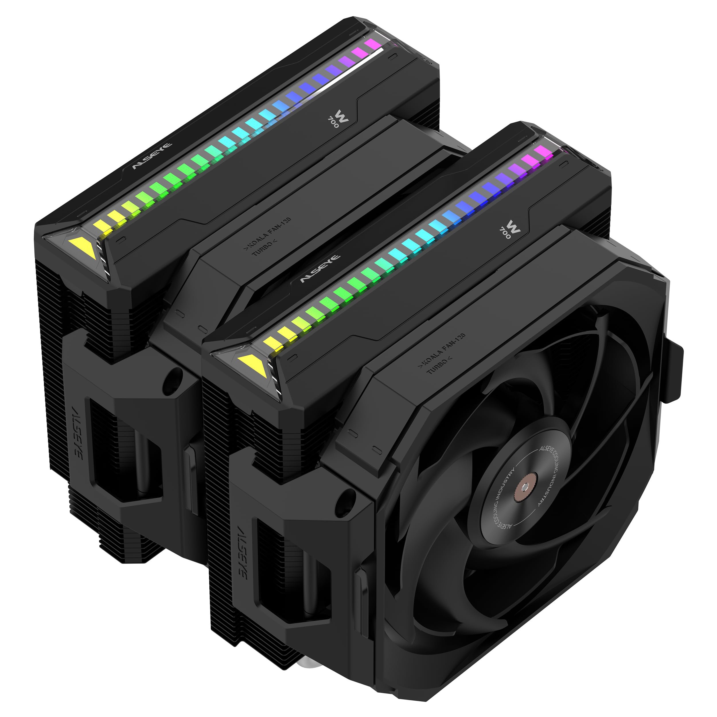 ALSEYE M120D ARGB CPU Air Cooler, 4 Direct Contact Heatpipes, Dual ARGB Fans - Black