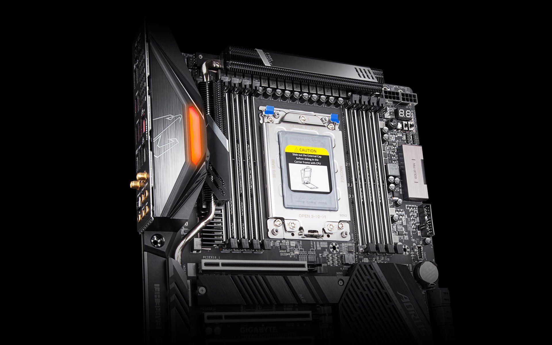 AMD TRX40 AORUS Motherboard, Fins-Array Heatsink, Intel Dual 10GbE LAN, Intel WiFi 6 802.11ax, AORUS Gen4 AIC Adaptor