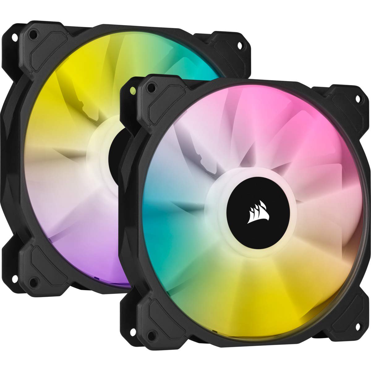Corsair iCUE SP120 RGB ELITE Performance 120mm PWM Triple Fan Kit with iCUE Lighting Node CORE - Black