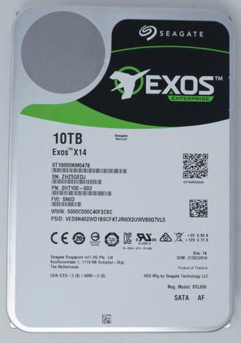 Seagate 10TB Exos X14 HDD 7200rpm SATA III 3.5" Internal Hard Drive