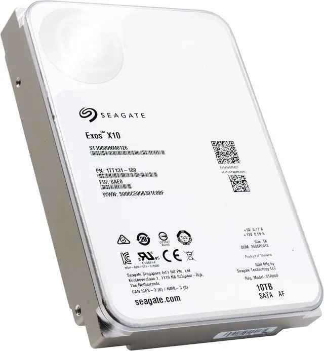 Seagate 10TB Exos X10 HDD 7200 rpm SATA III 3.5" Internal Hard Drive