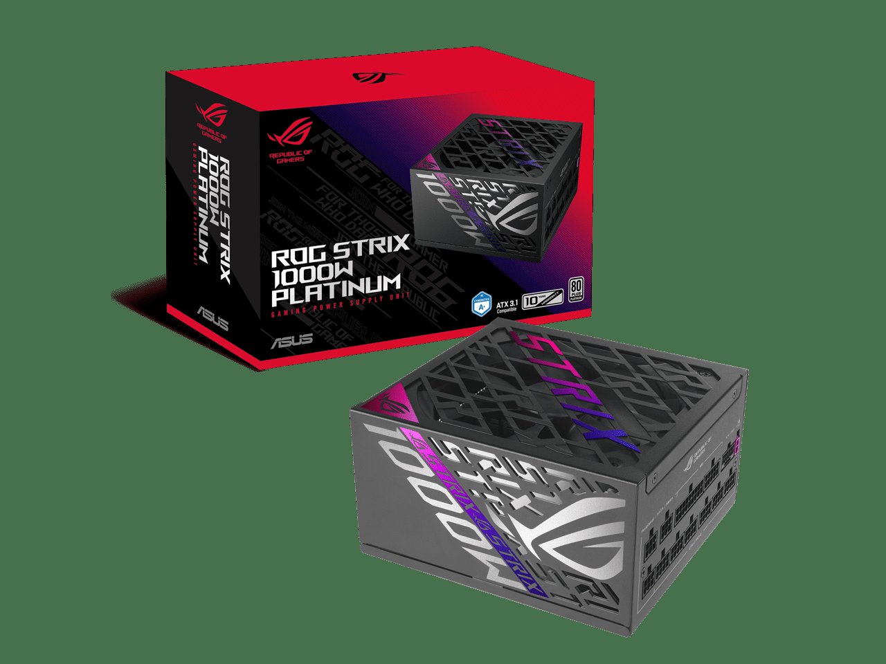 ASUS ROG Strix 1000W Platinum (Fully Modular Power Supply, 80 Plus Platinum Certified, ATX 3.1, Cybenetics Lambda A+, GaN MOSFET, GPU-First Intelligent Voltage Stabilizer