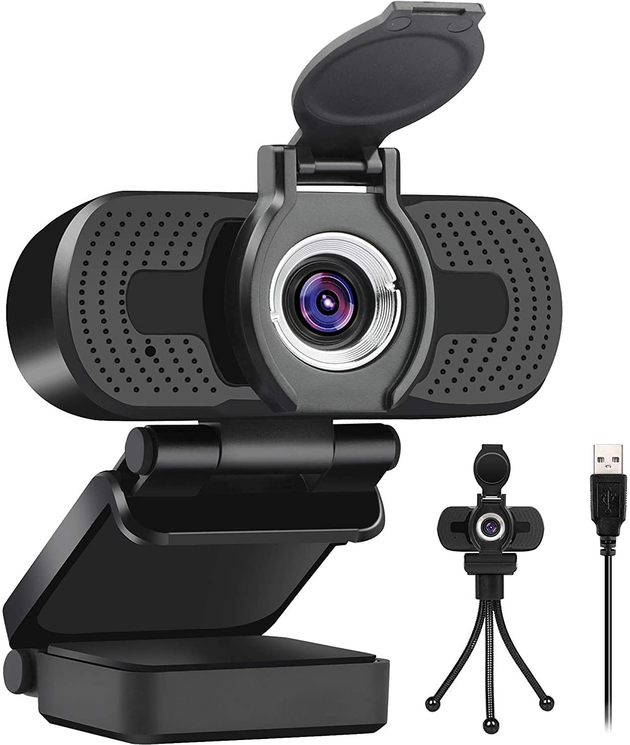 1080p Full HD Webcam, Computer Laptop PC Mac Desktop Camera for Conference and Video Call