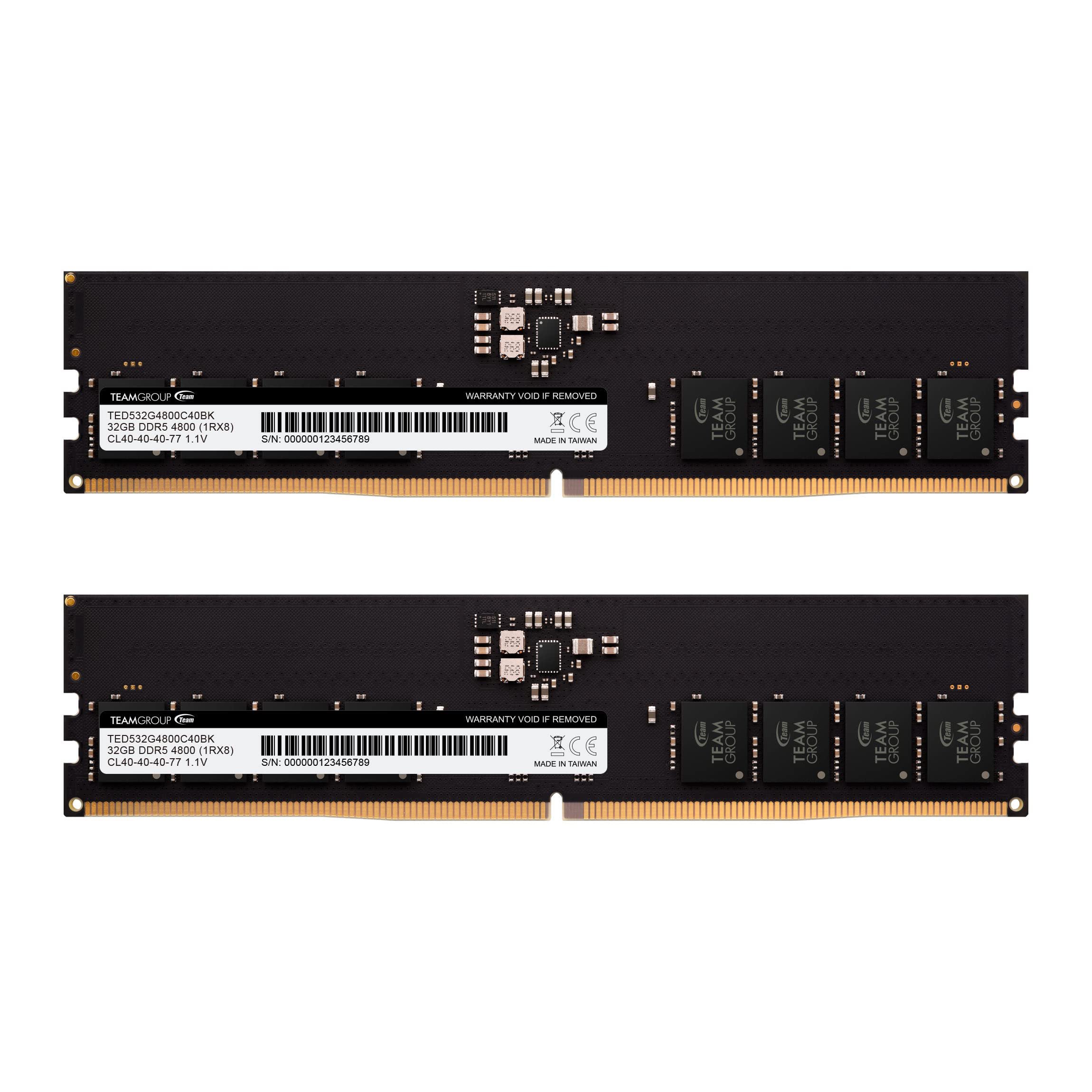 TEAMGROUP Elite SODIMM DDR5 16GB Single 4800MHz (PC5-38400) CL40 Non-ECC Unbuffered 1.1V 262 Pin Laptop Memory Module Ram
