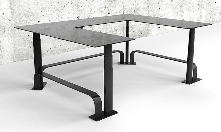 Custom Desk DK150 Black V2 (150*75*74, Balloon Press Surface, 500KG max load)