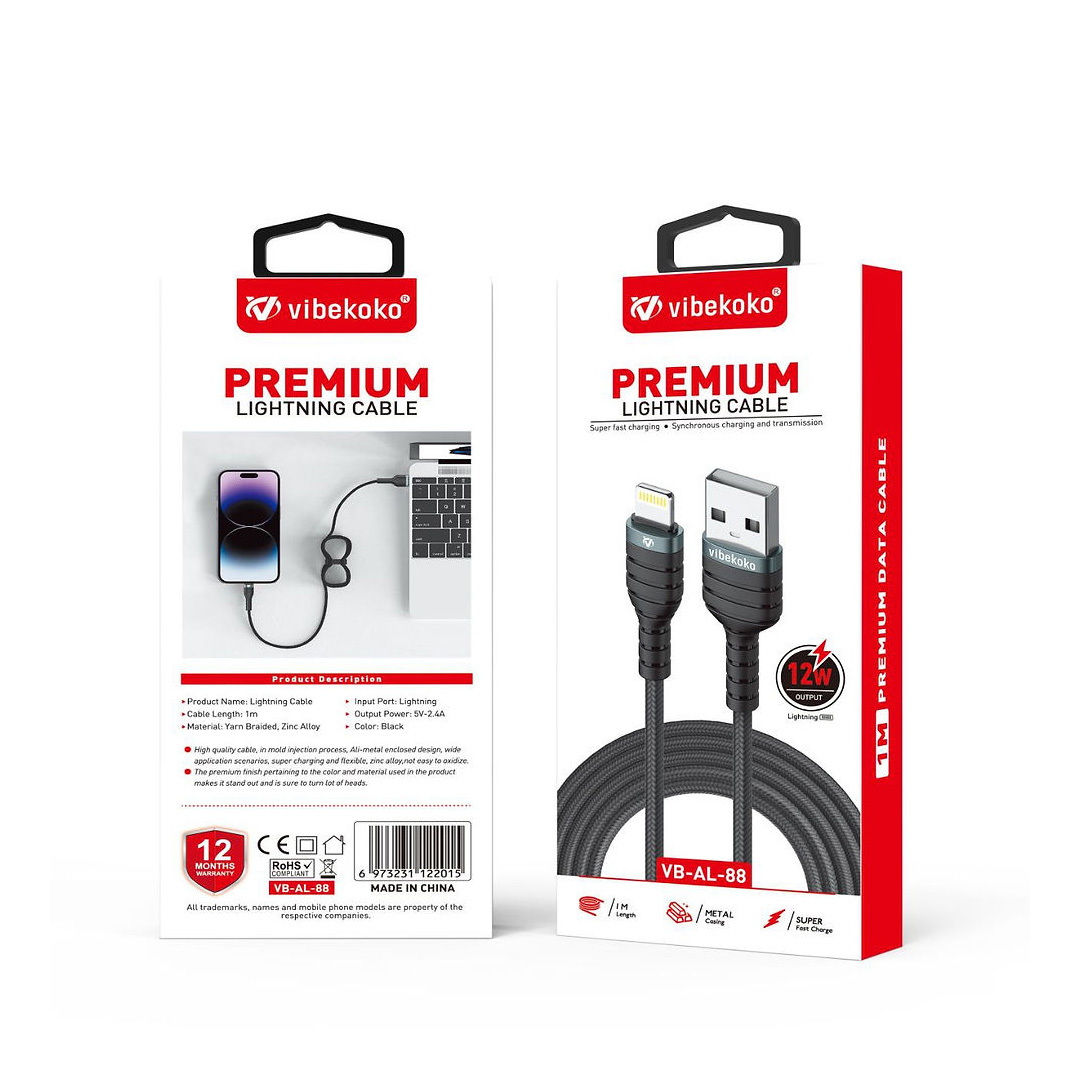 Charger Cable USB to Lightning 12W Vibekoko VB-AL-33