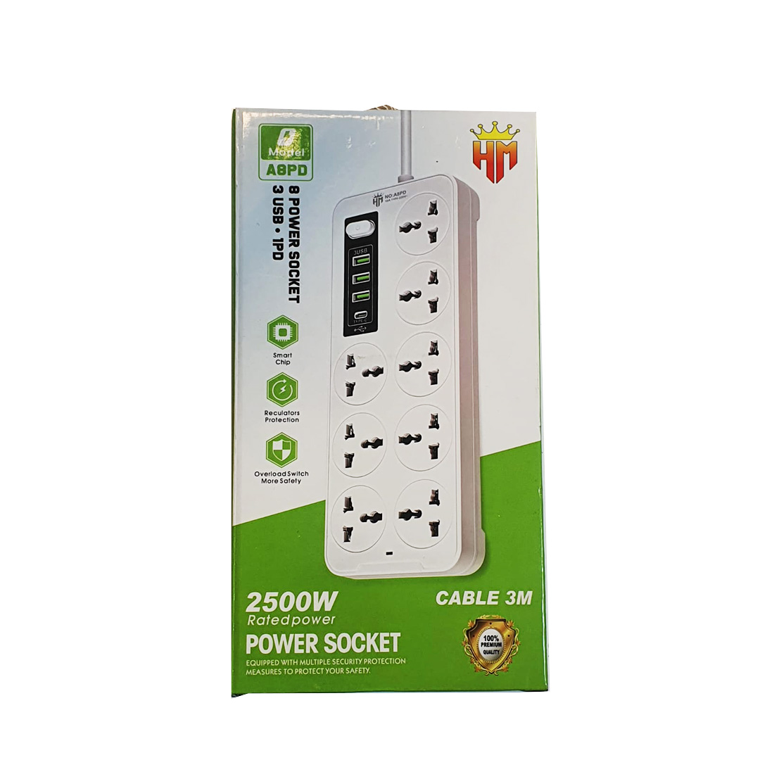 Taqsim HM A8PD 8 Power and 3 USB and 1 Type-C 3m