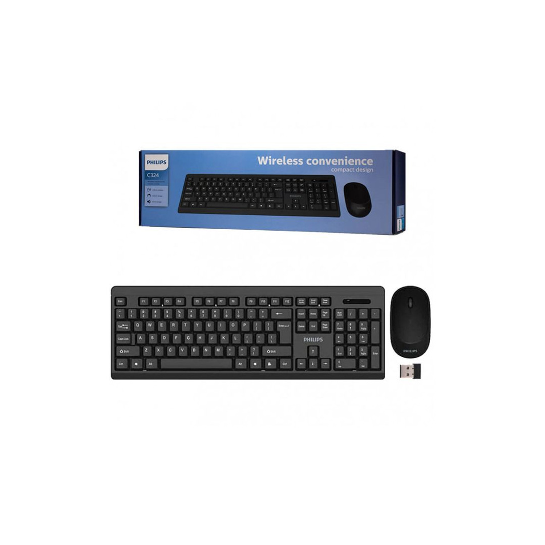 Wireless Keyboard and Mouse Philips C324 Black