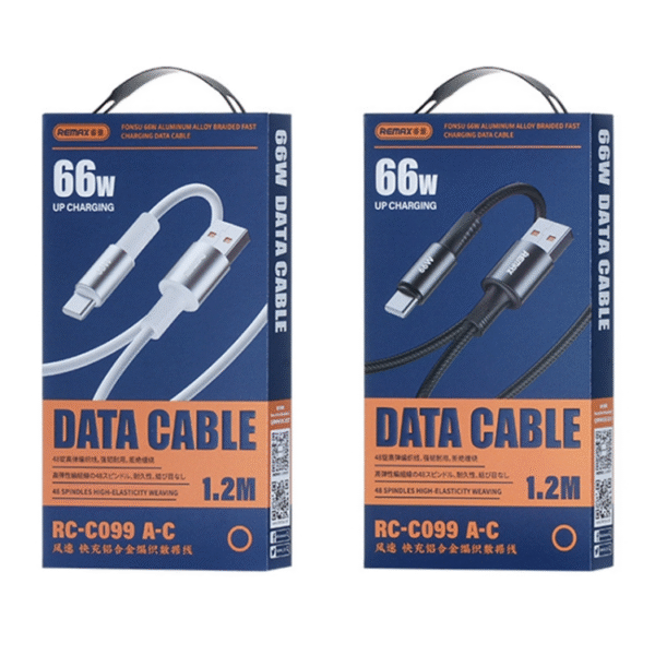 Remax RC-C099 A-C USB to Type-C Data Cable 1.2m 66w - Image 1